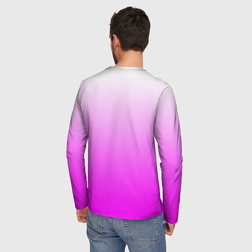 Мужской лонгслив Gradient color pink / 3D-принт – фото 4