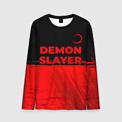 Мужской лонгслив Demon Slayer - red gradient посередине