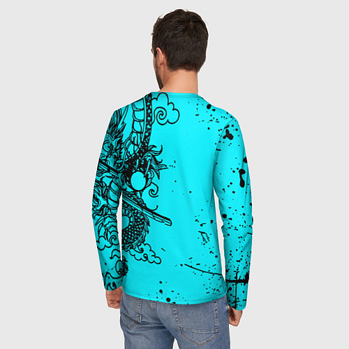 Мужской лонгслив Quake текстура дракон / 3D-принт – фото 4
