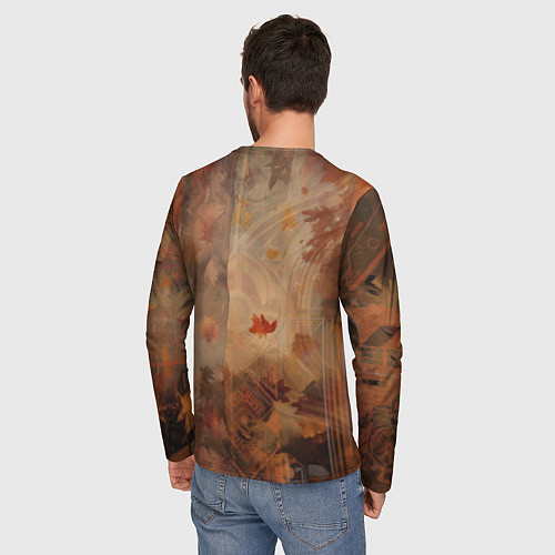 Мужской лонгслив Белый мишка в шарфе / 3D-принт – фото 4