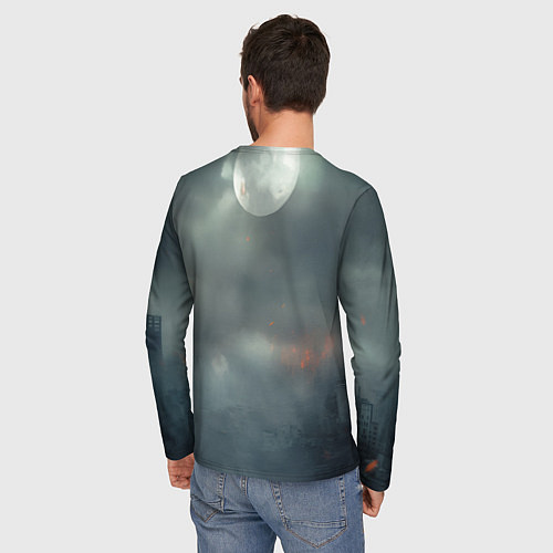 Мужской лонгслив Stalker 2 взрыв вышки / 3D-принт – фото 4