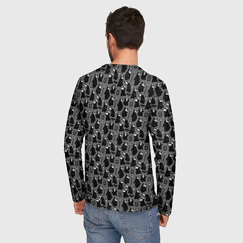 Мужской лонгслив Чумной доктор - паттерн / 3D-принт – фото 4