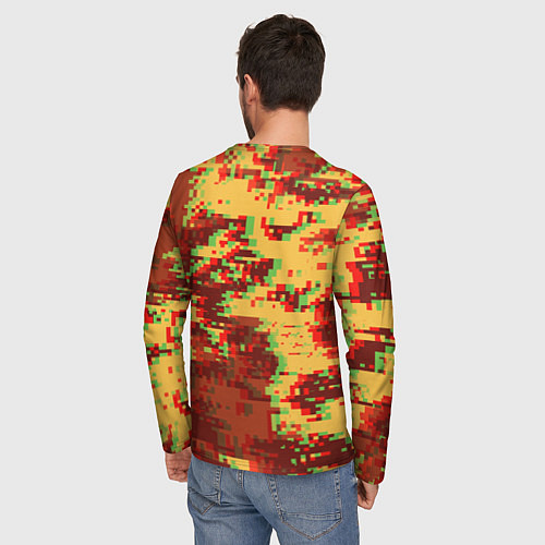 Мужской лонгслив Doom камуфляж глитч / 3D-принт – фото 4