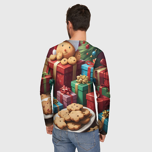 Мужской лонгслив Рождественское печенье / 3D-принт – фото 4