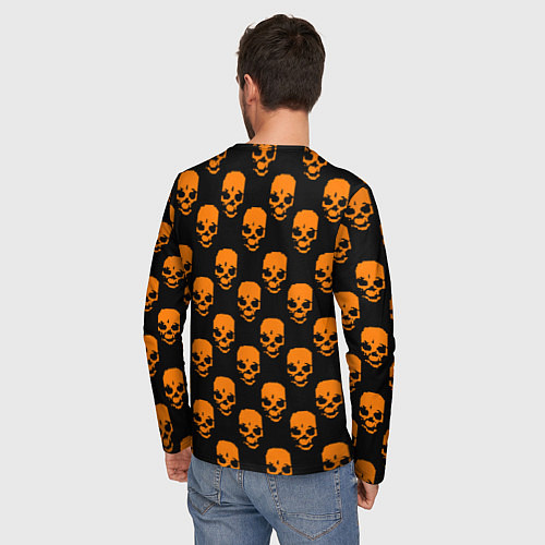 Мужской лонгслив Portal skull pattern / 3D-принт – фото 4