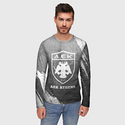 Лонгслив мужской AEK Athens - grey gradient, цвет: 3D-принт — фото 2