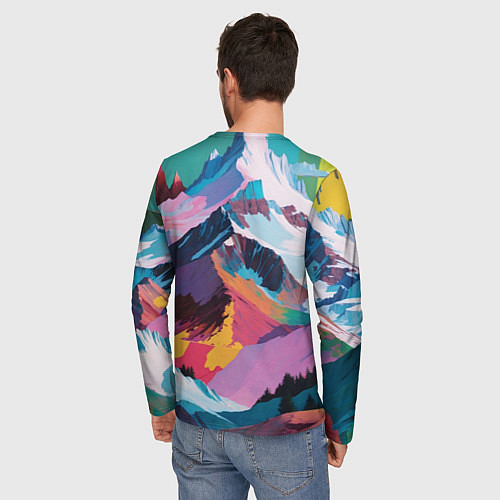 Мужской лонгслив Горы краски / 3D-принт – фото 4