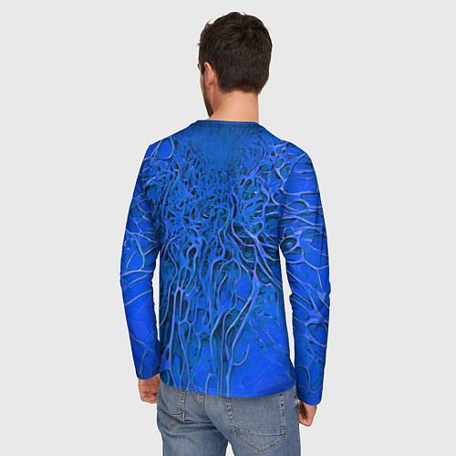 Мужской лонгслив Синий симбионт абстракция / 3D-принт – фото 4