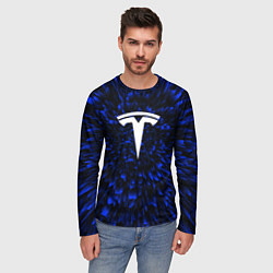 Лонгслив мужской Tesla blue energy, цвет: 3D-принт — фото 2