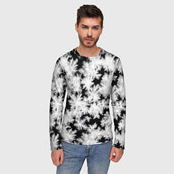 Лонгслив мужской Снежинки на стекле, цвет: 3D-принт — фото 2