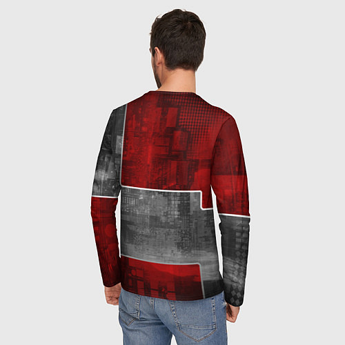Мужской лонгслив Автомобиль в серо-красных тонах / 3D-принт – фото 4