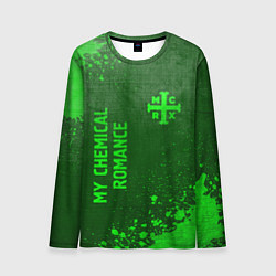 Мужской лонгслив My Chemical Romance - green gradient вертикально