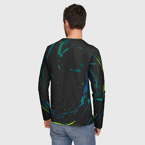 Мужской лонгслив Парень в костюме приведения на скейте / 3D-принт – фото 4