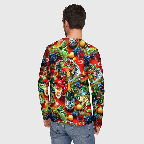 Мужской лонгслив Новогодние угощения / 3D-принт – фото 4
