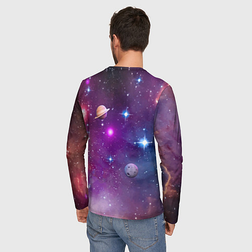 Мужской лонгслив Homer Simpson in space - ai art / 3D-принт – фото 4