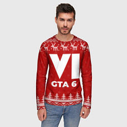 Лонгслив мужской Новогодний GTA 6 с оленями, цвет: 3D-принт — фото 2
