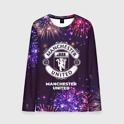 Лонгслив мужской Праздничный Manchester United, цвет: 3D-принт