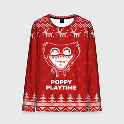 Лонгслив мужской Новогодний Poppy Playtime с оленями, цвет: 3D-принт