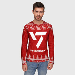 Лонгслив мужской Новогодний Seventeen с оленями, цвет: 3D-принт — фото 2