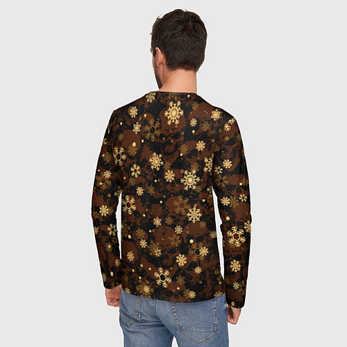 Мужской лонгслив Карточный король-скелет в костюме Санты / 3D-принт – фото 4