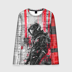 Лонгслив мужской Футуристичный андроид-путешественник, цвет: 3D-принт