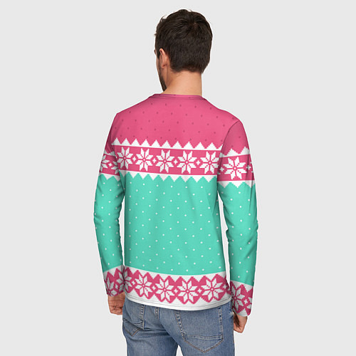 Мужской лонгслив Новогодний свитер Пауэр из Человек-бензопила / 3D-принт – фото 4