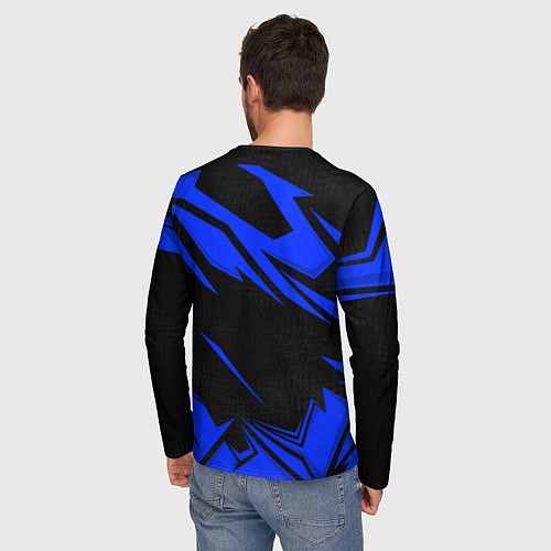 Мужской лонгслив Субару - синий / 3D-принт – фото 4