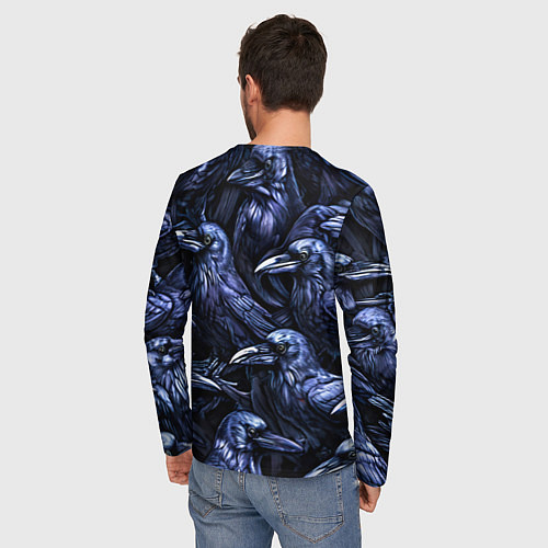 Мужской лонгслив Черные вороны / 3D-принт – фото 4