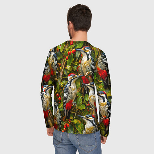 Мужской лонгслив Дятлы / 3D-принт – фото 4