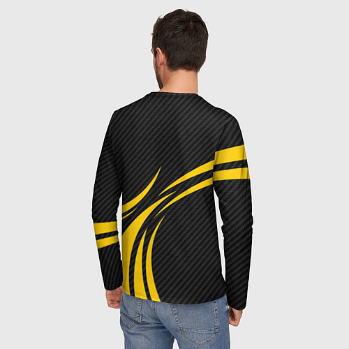 Мужской лонгслив Zeekr - yellow color / 3D-принт – фото 4