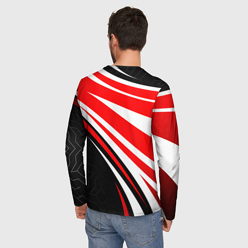 Мужской лонгслив Lixiang- red sport uniform / 3D-принт – фото 4