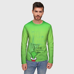 Лонгслив мужской Гринч merry fucking christmas, цвет: 3D-принт — фото 2