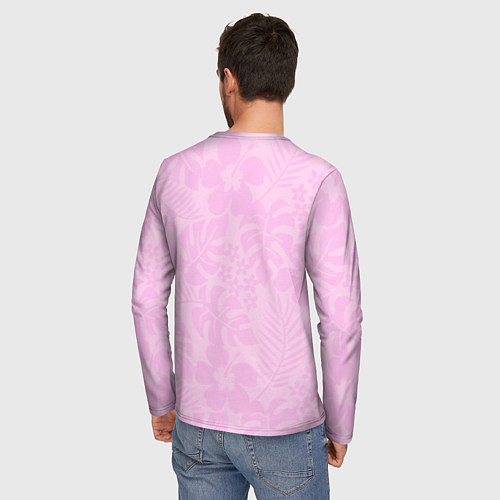 Мужской лонгслив Stitch on a pink background / 3D-принт – фото 4