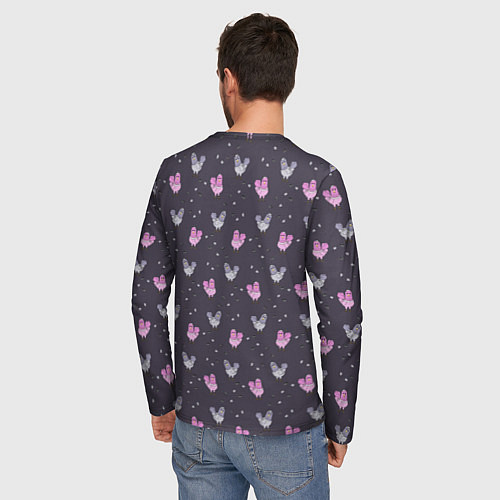 Мужской лонгслив Голуби и семечки на темном / 3D-принт – фото 4