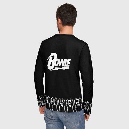 Мужской лонгслив David Bowie: cat rock / 3D-принт – фото 4