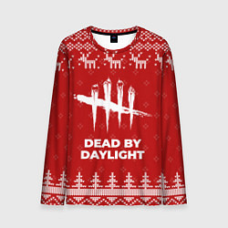 Лонгслив мужской Новогодний Dead by Daylight с оленями, цвет: 3D-принт