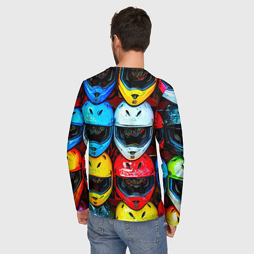 Мужской лонгслив Шлемы BMX / 3D-принт – фото 4
