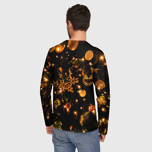 Мужской лонгслив Новогоднее украшение / 3D-принт – фото 4
