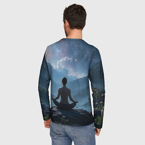 Мужской лонгслив Ночная медитация / 3D-принт – фото 4