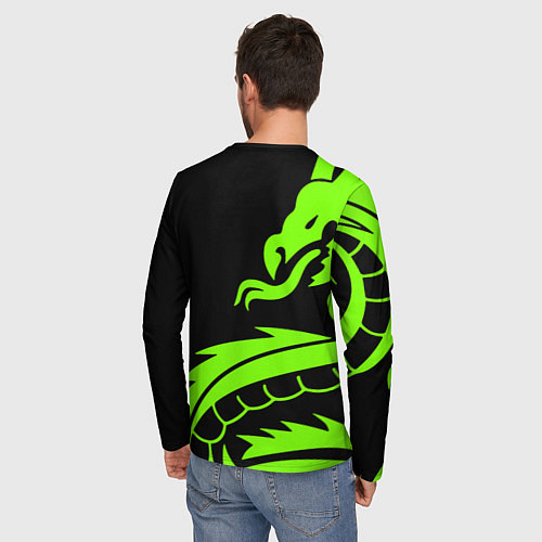 Мужской лонгслив Квейк кислотный дракон лого / 3D-принт – фото 4