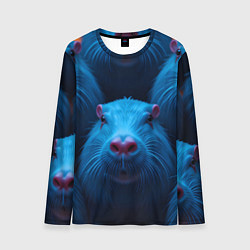 Лонгслив мужской Синие капибары, цвет: 3D-принт