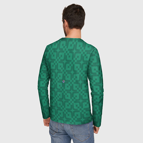 Мужской лонгслив Абстрактный зеленый узор / 3D-принт – фото 4