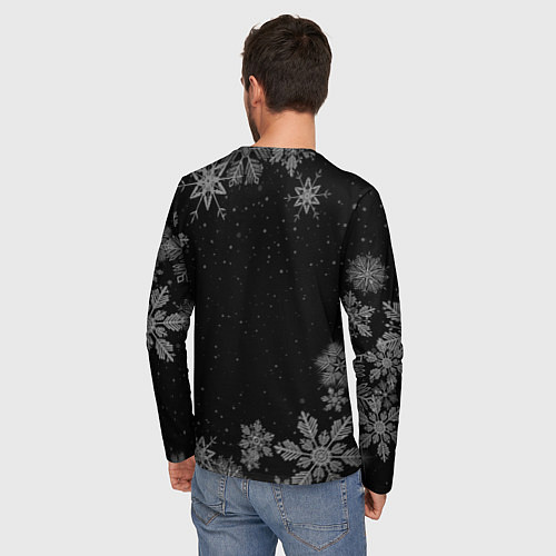 Мужской лонгслив Снежный Metallica / 3D-принт – фото 4