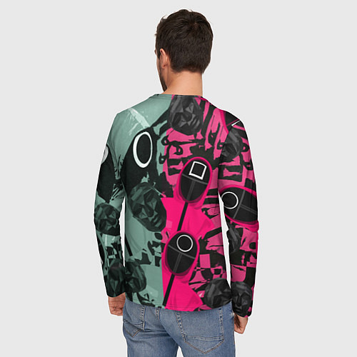 Мужской лонгслив Маски из игры в кальмара / 3D-принт – фото 4