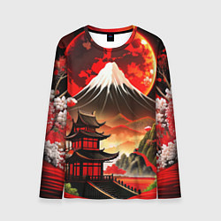 Лонгслив мужской Коллаж Японской природы, цвет: 3D-принт