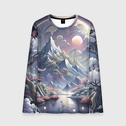 Лонгслив мужской Япония - природа, цвет: 3D-принт