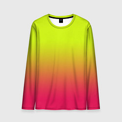 Лонгслив мужской Градиент салатовый в розовый, цвет: 3D-принт