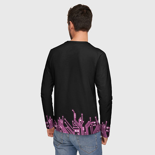 Мужской лонгслив Киберсердце / 3D-принт – фото 4