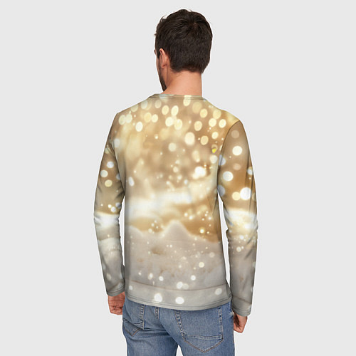 Мужской лонгслив Рыжая лисица и боке / 3D-принт – фото 4