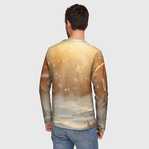 Мужской лонгслив Лисица в снежном лесу / 3D-принт – фото 4